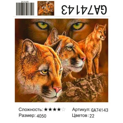 Алмазная мозаика 40x50 на подрамнике  GA74143 Животные, львы, лев.