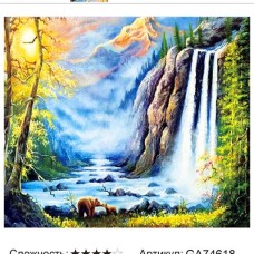 Алмазная мозаика 40x50 на подрамнике  GA74618 Пейзаж,водопад,водопады