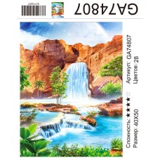 Алмазная мозаика 40x50 на подрамнике  GA74807 Пейзаж,водопад,водопады