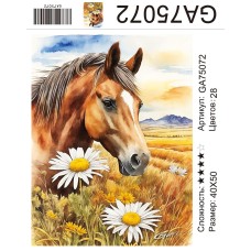 Алмазная мозаика 40x50 на подрамнике  GA75072 Животные,лошадь,лошади.