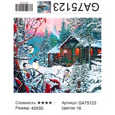 Алмазная мозаика 40x50 на подрамнике  GA75123 Зимний пейзаж,зима,купить по низкой цене.