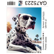 Алмазная мозаика 40x50 на подрамнике  GA75223 Животные,догв очках,собака,собаки,купить по низкой цене.