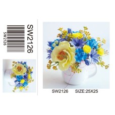 Алмазная мозаика 25x25 на подрамнике "Цветы в вазе" SW2126