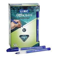 1650FW   Ручка шариковая LINC TRISYS 0,70 мм синяя треугольный корпус