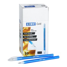 7010T/blue   Ручка шариковая одноразовая LINC Gold 0,7 мм синяя, цвет корпуса ассорти