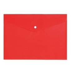 PK8015R  Пластиковый конверт INFORMAT А4, на кнопке, прозрачный 150 мкм, красный